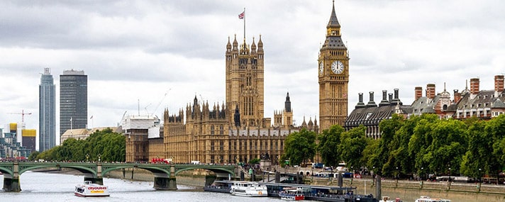 The view of the London Eye, River Thames and Big Ben from the Golden  Jubilee Bridge stock photo - OFFSET